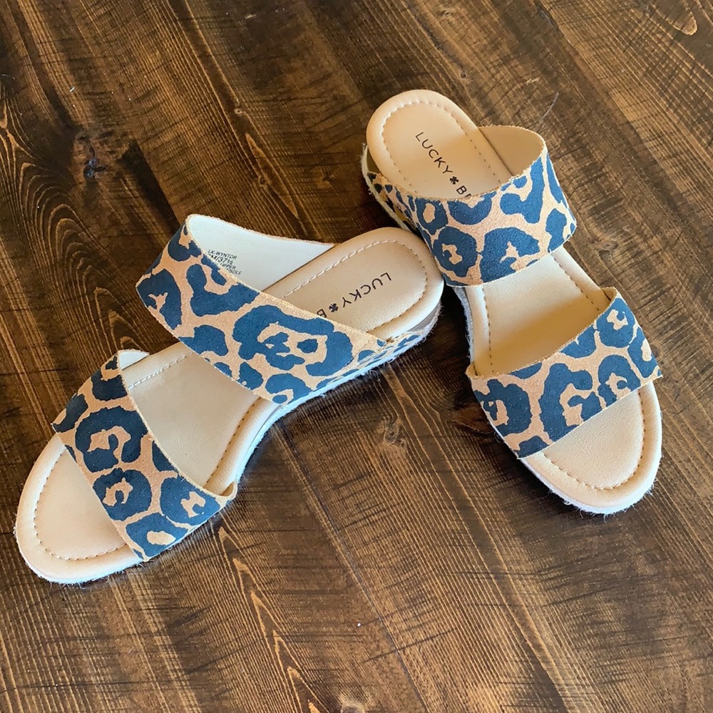 Lucky Brand leopard print sandals. Size 7
